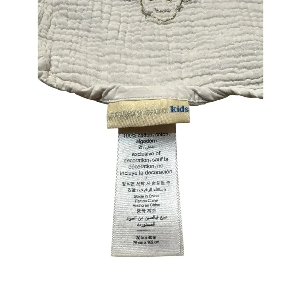 Pottery Barn Kids Metallic Zodiac Muslin Baby Blanket Cotton Astrology‎ Signs